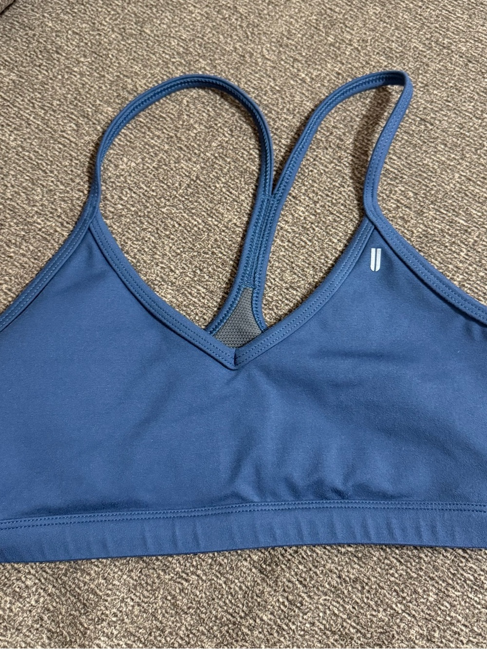 NOBULL Deep Blue V‑Neck Strappy Sports Bra